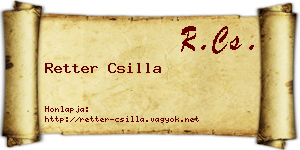 Retter Csilla névjegykártya